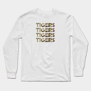 Tigers Tigers Tigers Tigers - wildlife oil painting word art Long Sleeve T-Shirt